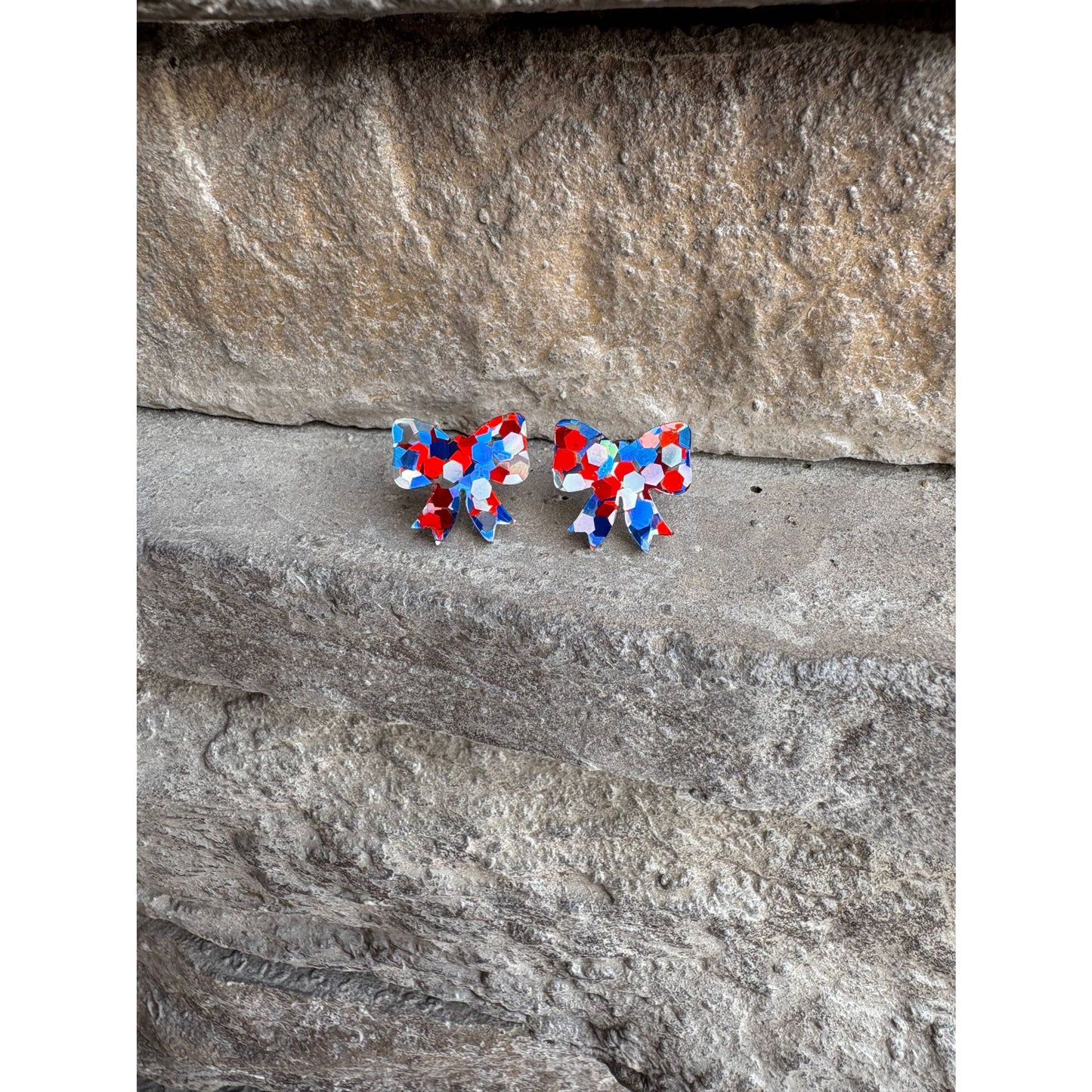 4th of July Bow Earrings Coquette Bow Stud USA Earrings