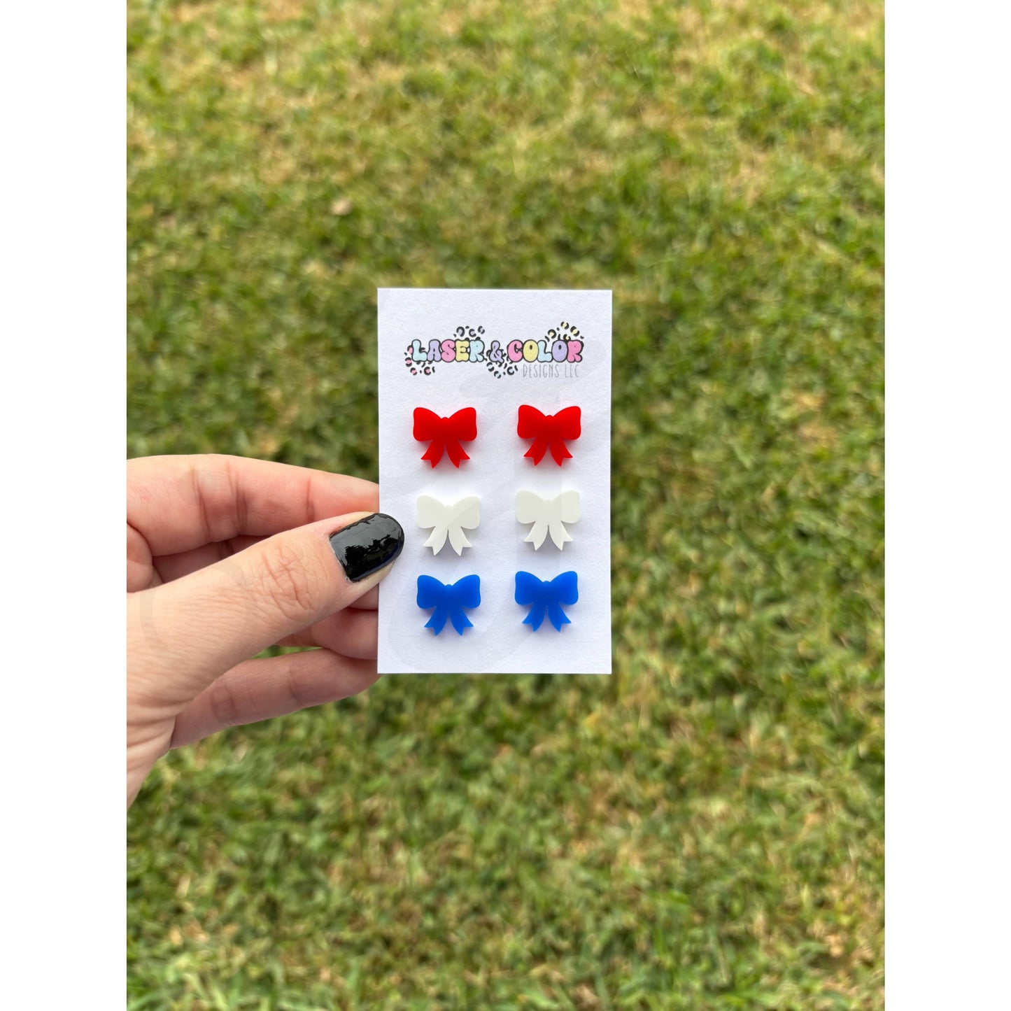 4th of July Bow Earrings USA Earrings - Apparel &