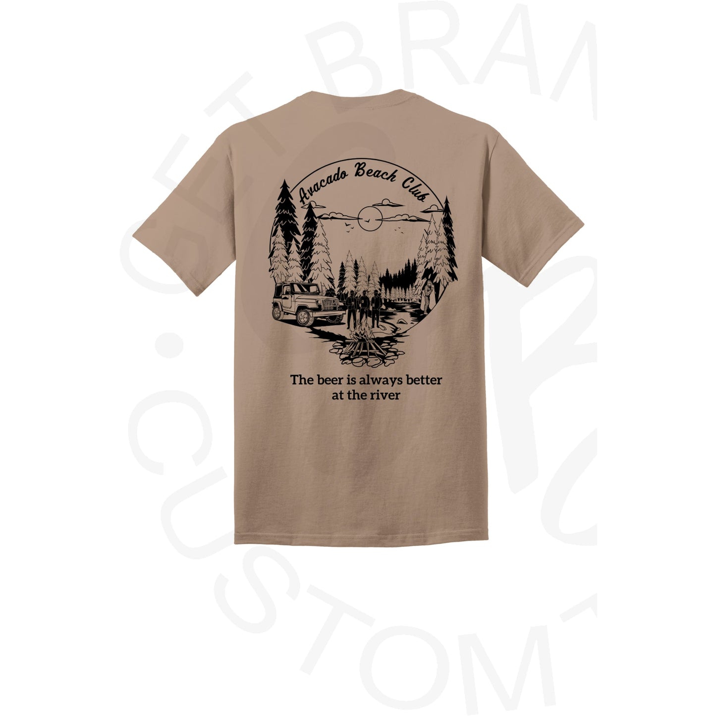 Avacado Beach Club Gildan or Port & Co Brand Tee - SM / Sand
