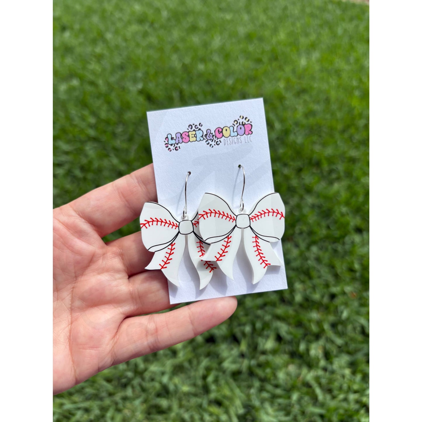 Baseball Bow Earrings Team Spirit Earrings - Apparel &