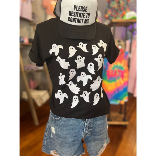 Black Glitter Ghost Tee - Apparel & Accessories