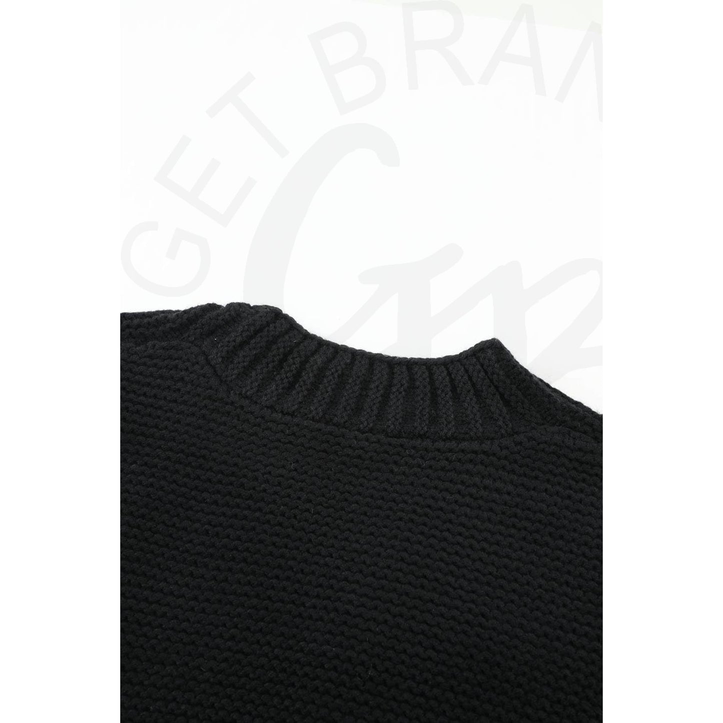 Black Open Front Chunky Knit Cardigan - Apparel &