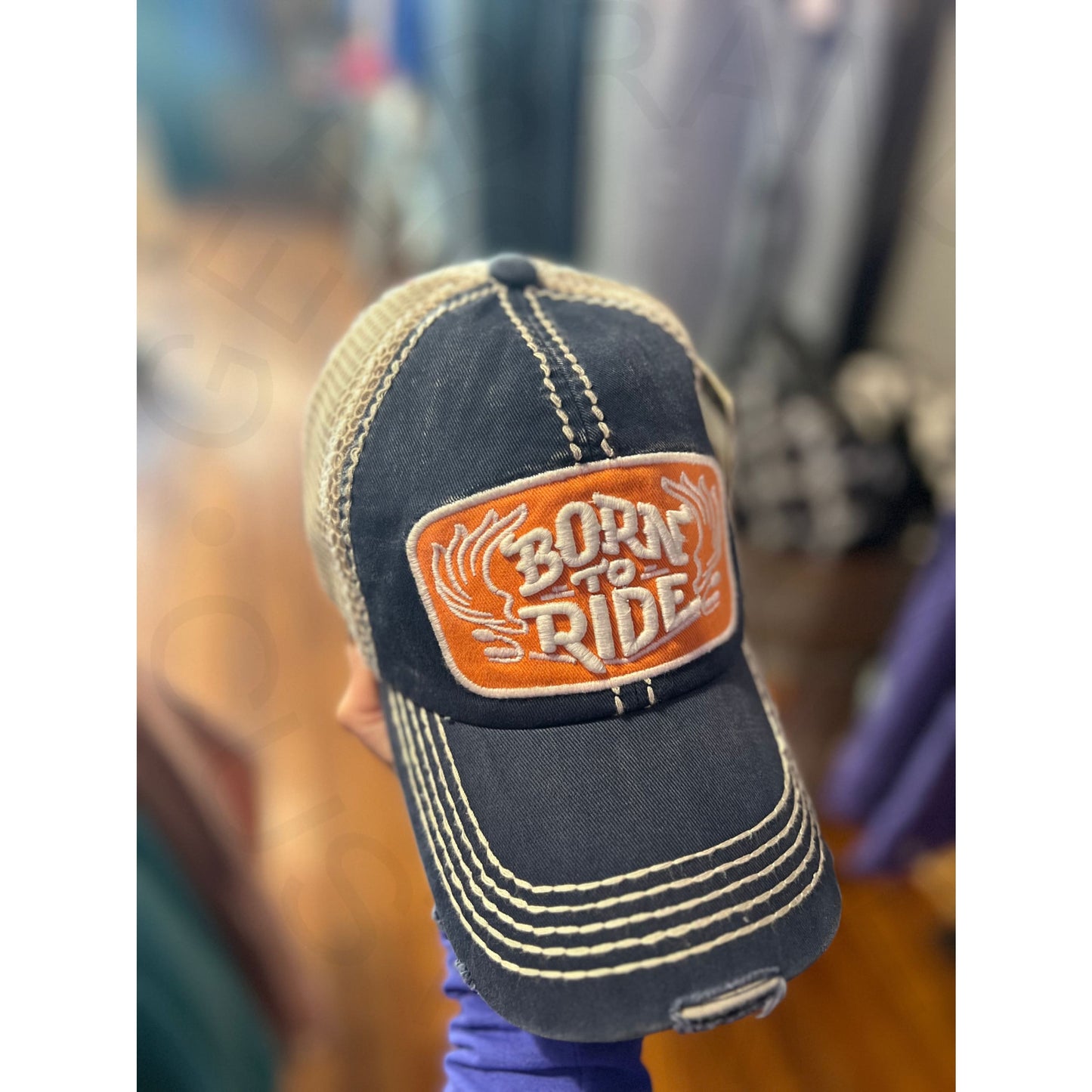 Born To Ride Mesh Hat