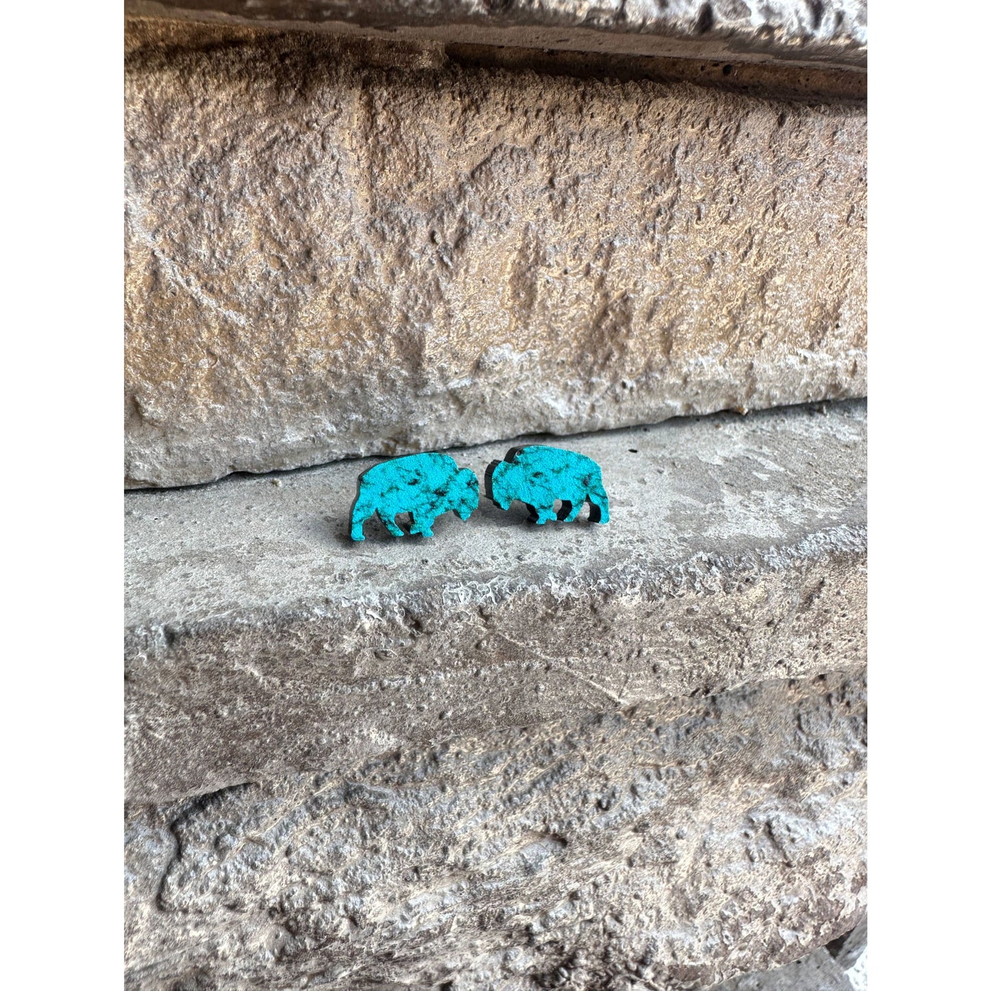 Buffalo Turquoise Acrylic Stud | Western Earrings - Apparel