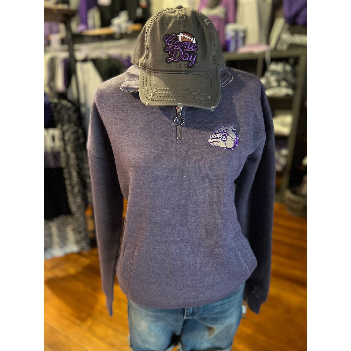 Bulldog Cloud Ladies Quarter Zip