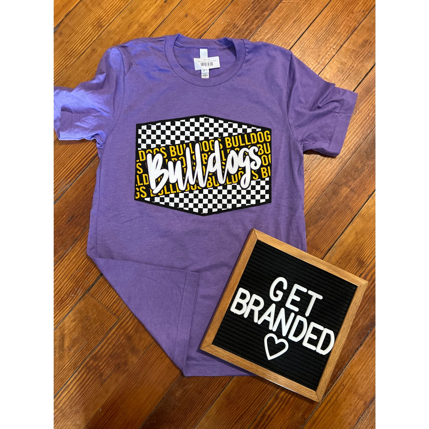 Bulldogs Checker Print Tee