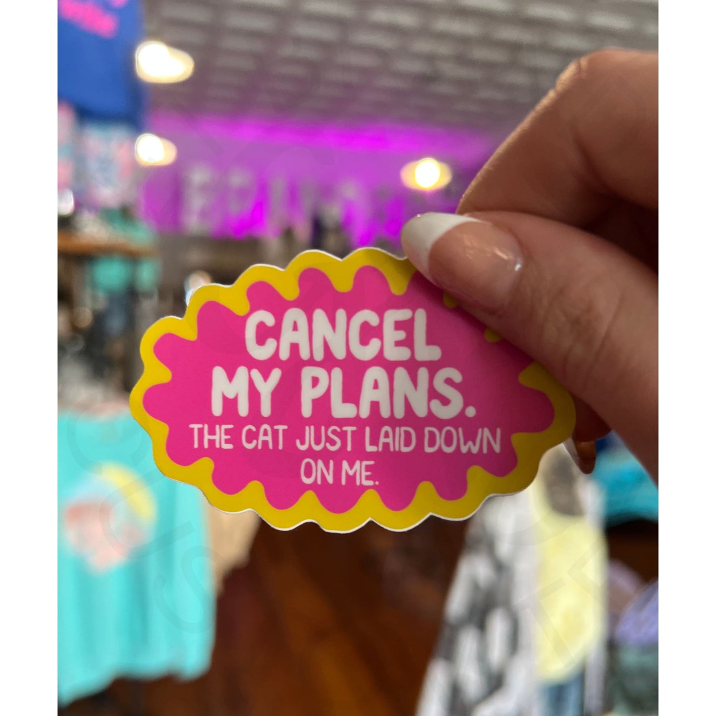 Cancel My Plans CAT Sticker Decal - Apparel & Accessories