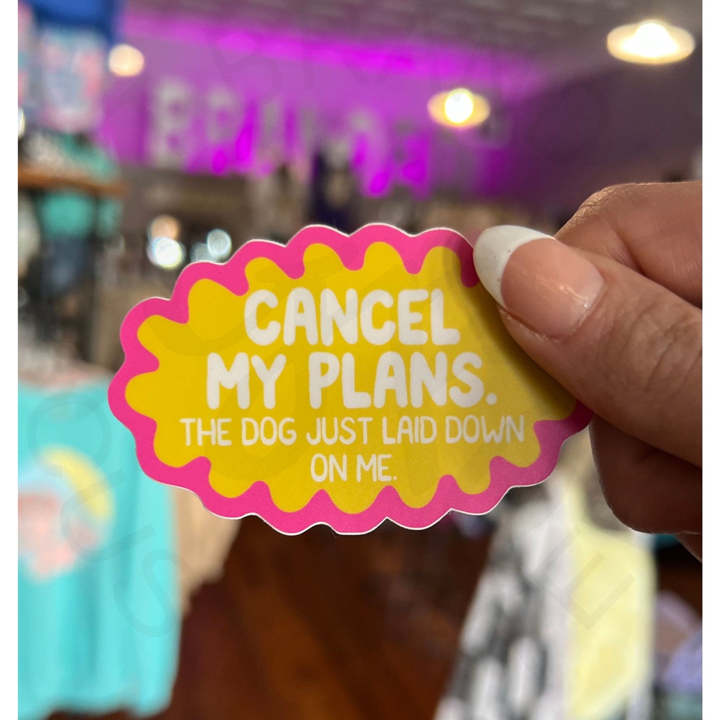 Cancel My Plans DOG Sticker Decal - Apparel & Accessories