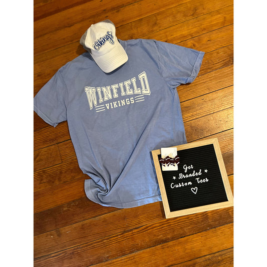 Columbia Blue Comfort Colors Winfield Vikings Tee