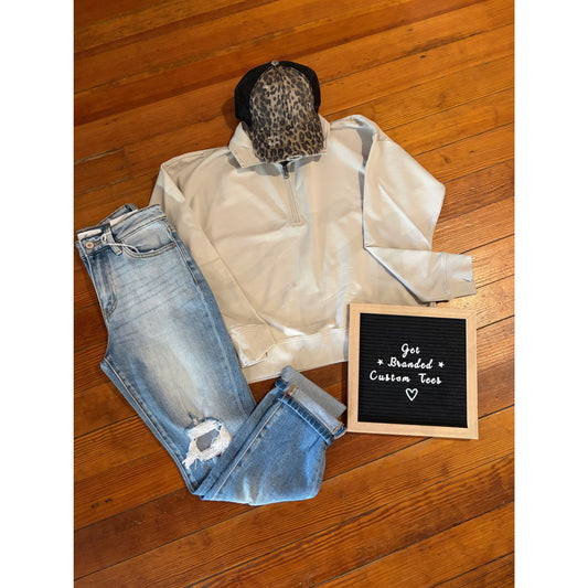 Grey/Beige Independent Trading Co Quarter Zip