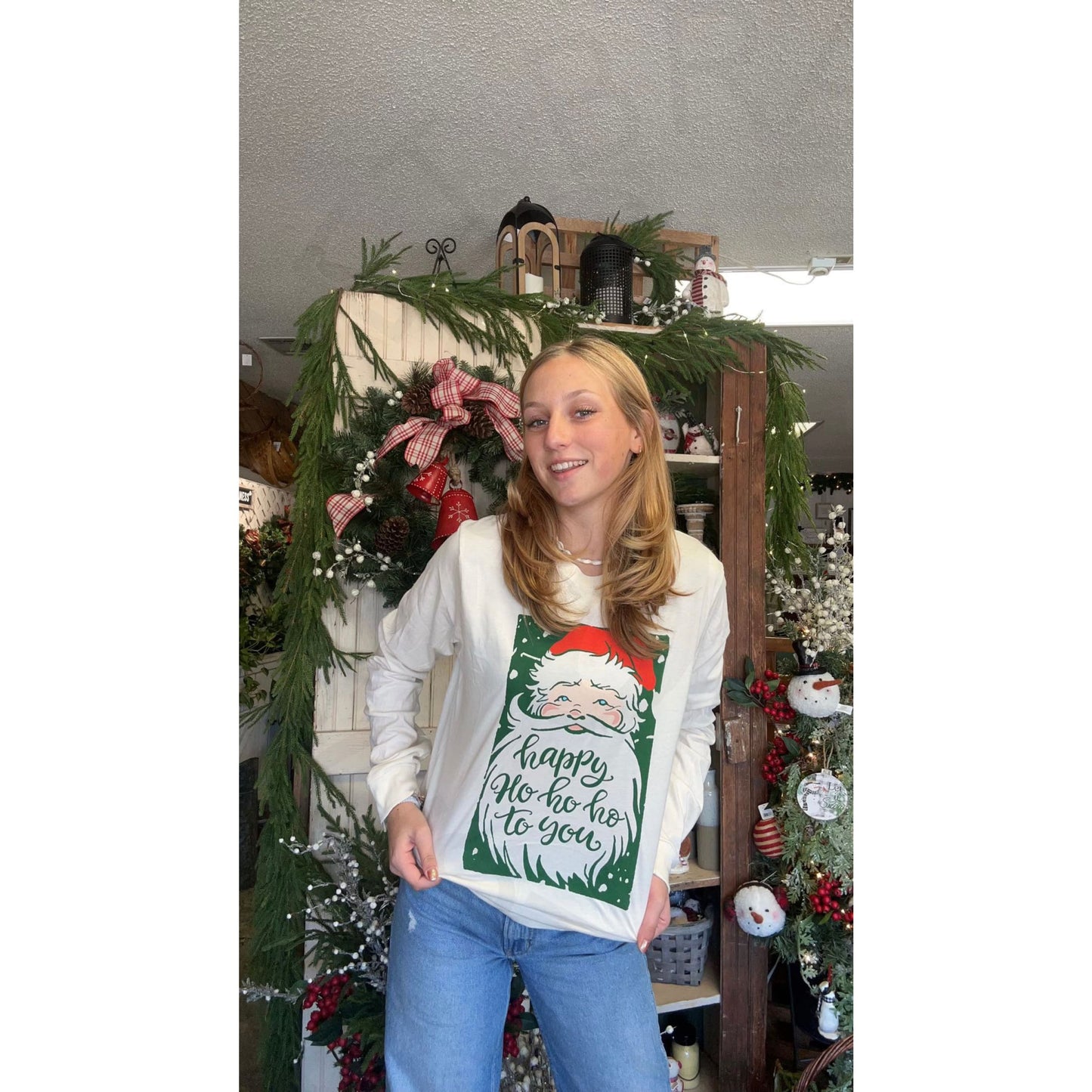 Happy HO HO HO | Natural | Long Sleeve