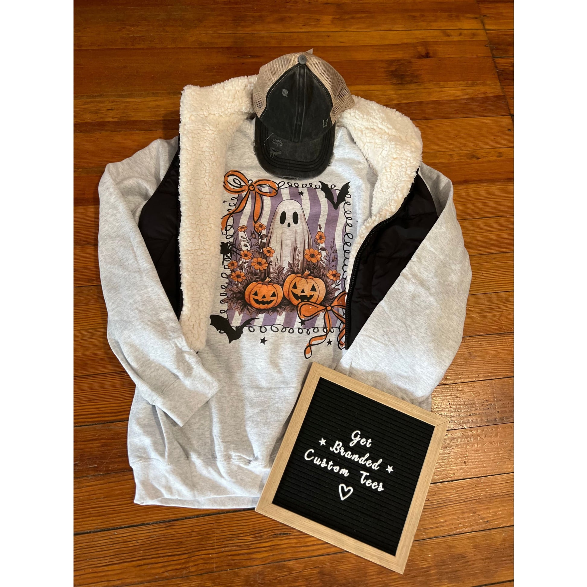 Heathered Ghost Stripe Crewneck