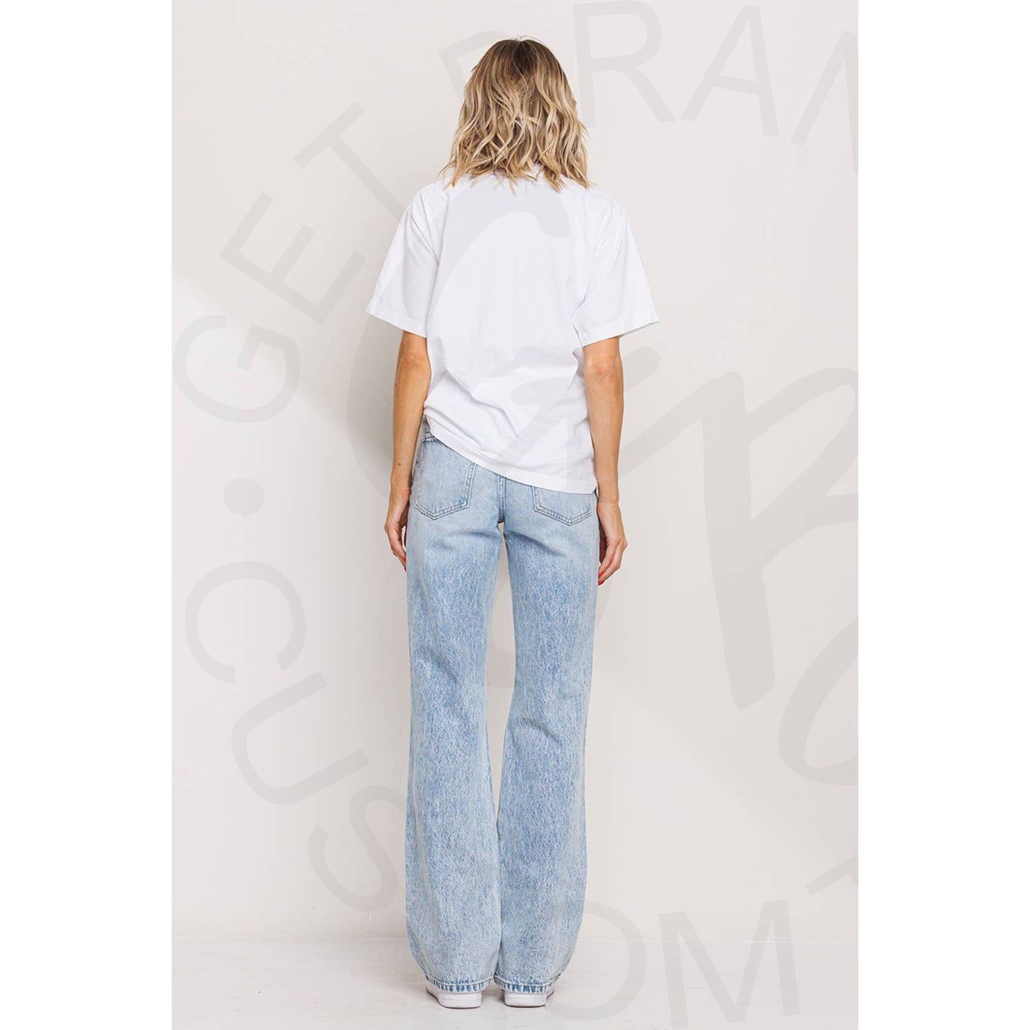 High Rise Acid Wash Straight Jean - Apparel & Accessories