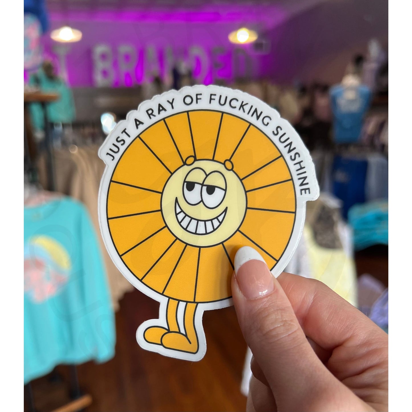 Just a Ray of Sunshine Funny Sticker Decal - Apparel &