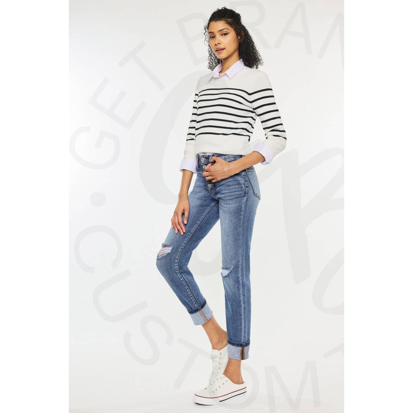 Kan Can High Rise Skinny Straight Leg Denim - Apparel &