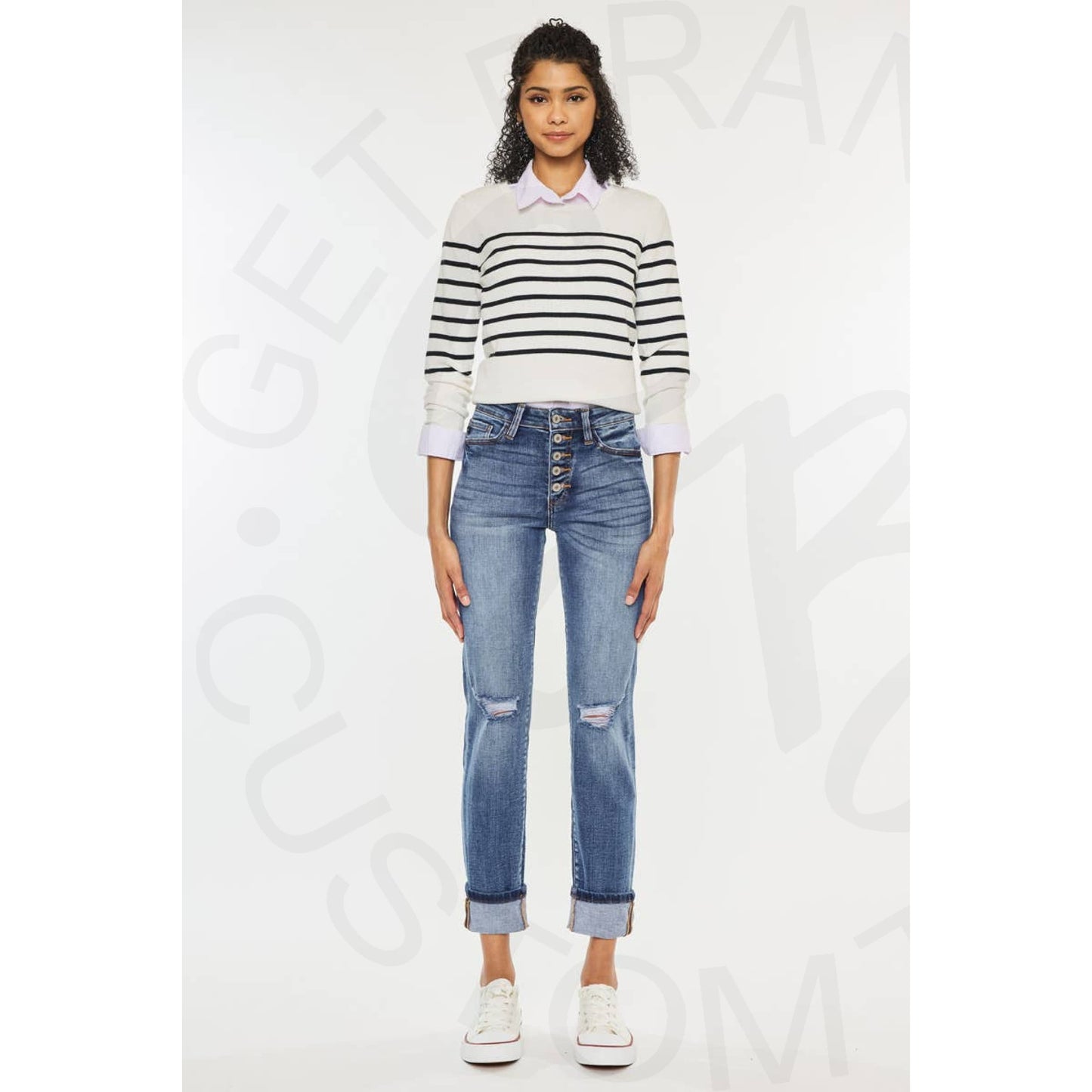 Kan Can High Rise Skinny Straight Leg Denim - Apparel &