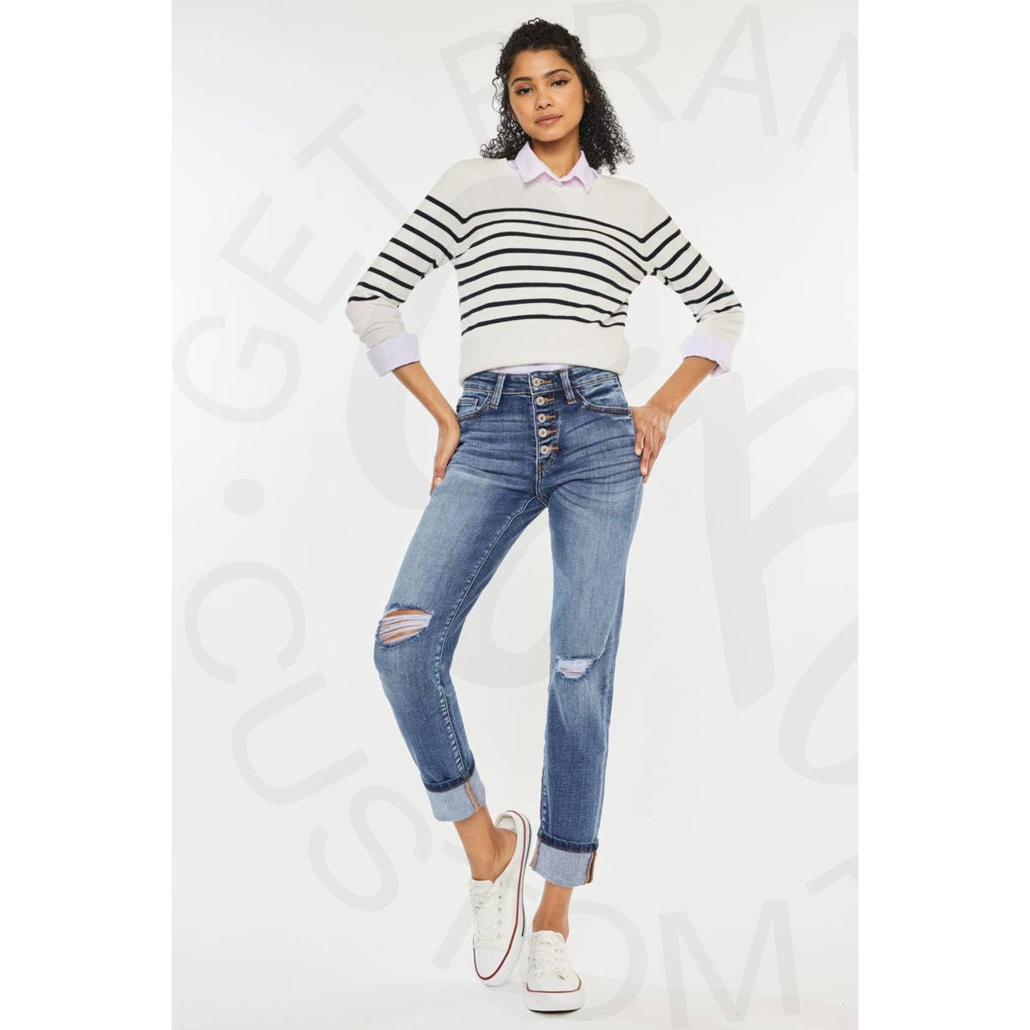 Kan Can High Rise Skinny Straight Leg Denim - Apparel &