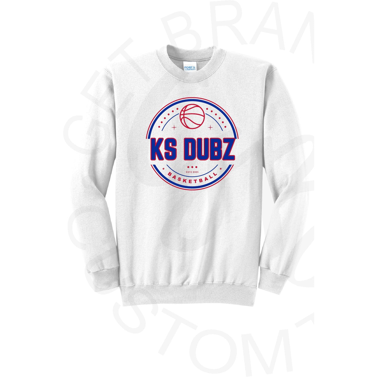 KS Dubz Basketball White Crew Sweatshirt