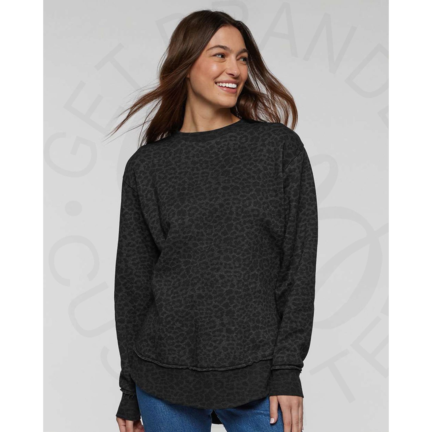 L.A.T Black Leopard Crewneck