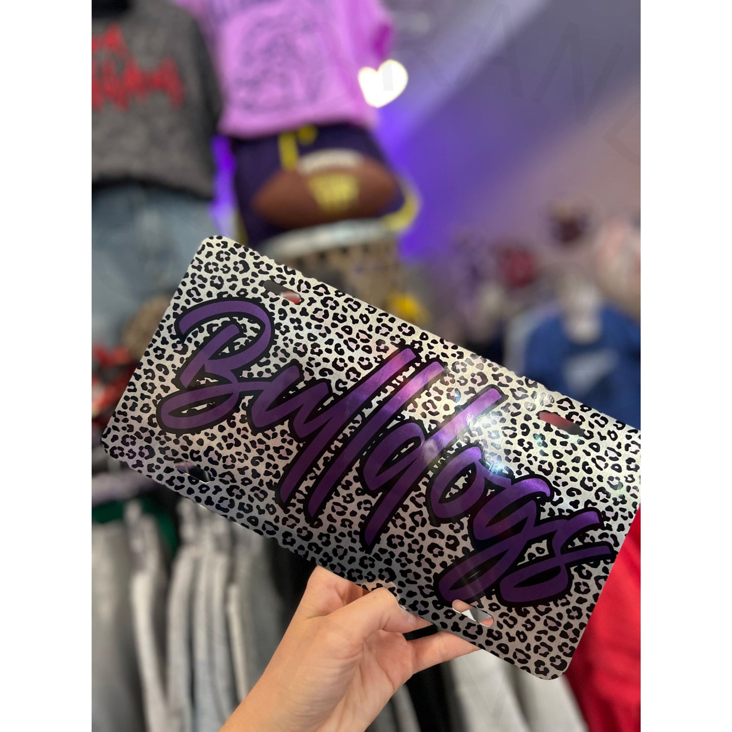 Leopard Bulldogs License Plates - Chrome