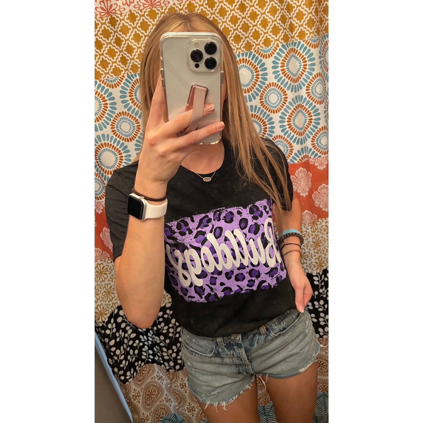 Leopard Glitter Bulldogs Tee