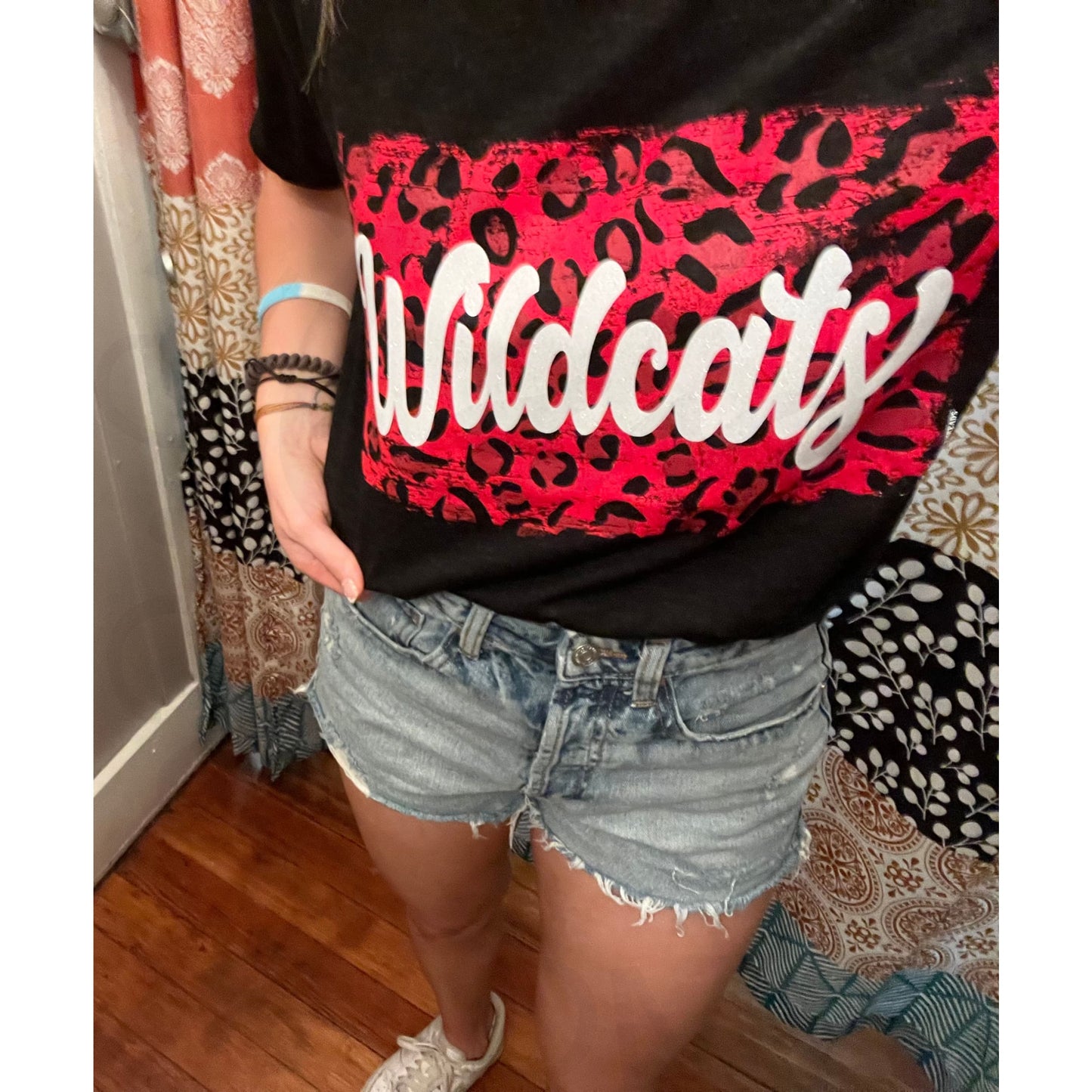 Leopard Glitter Wildcats Tee