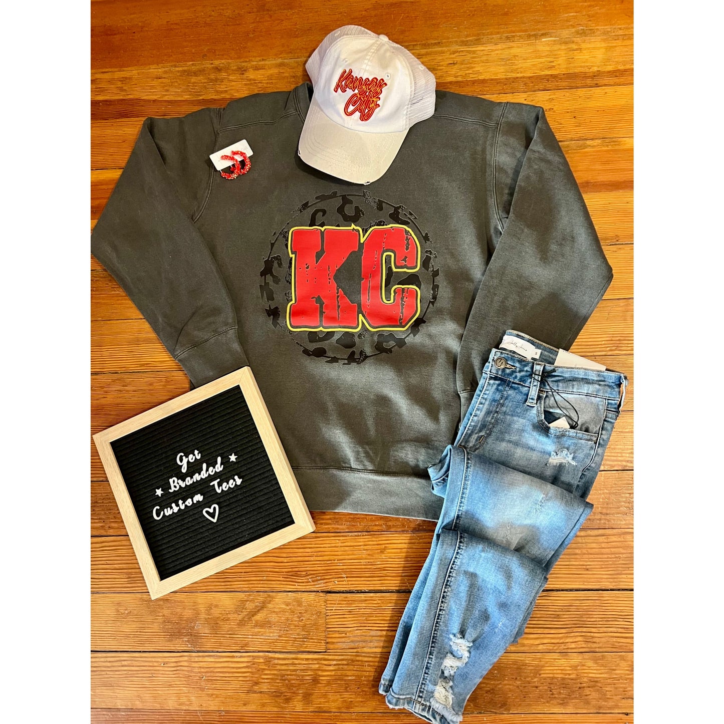 Leopard KC Comfort Colors Crewneck