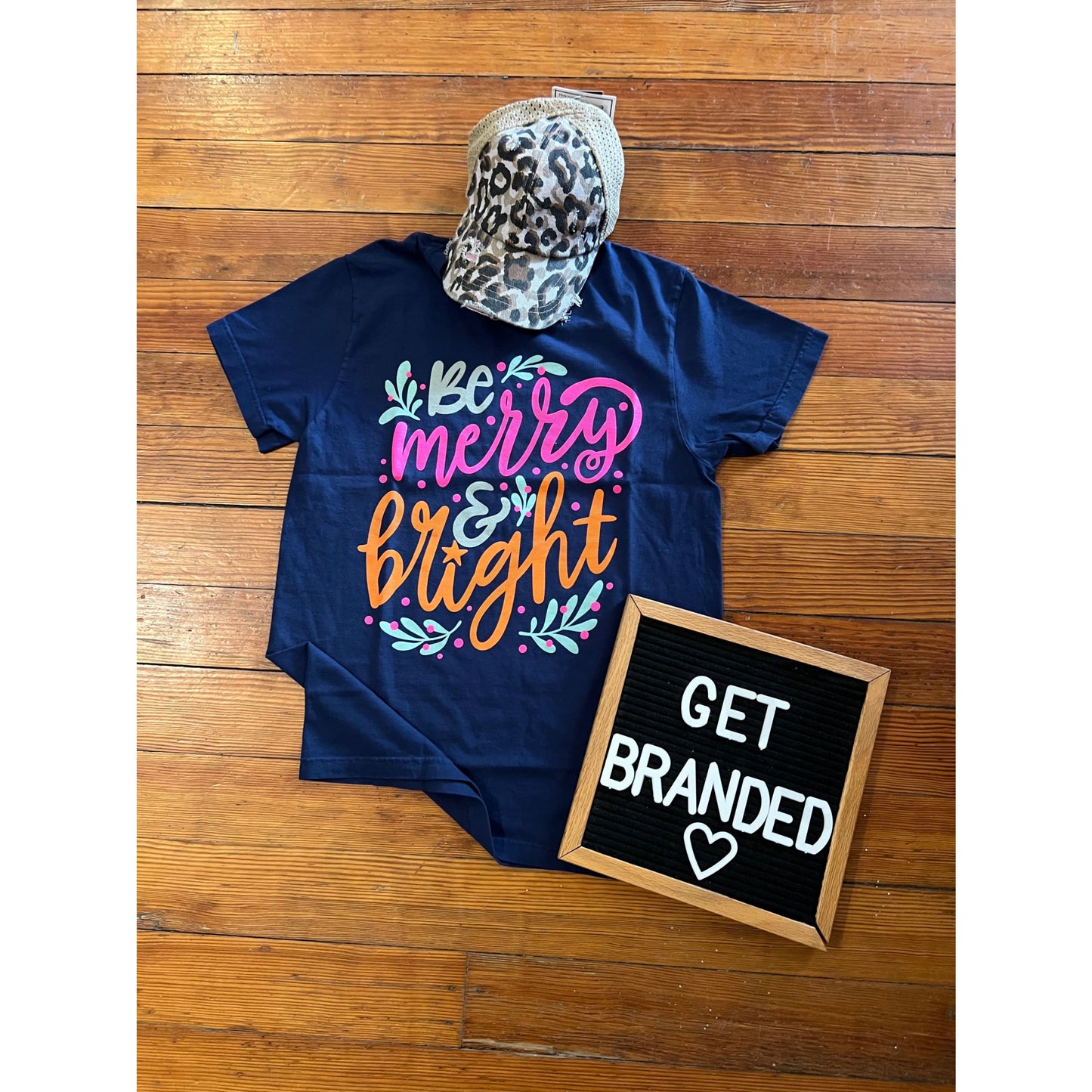 Navy Merry & Bright Tee