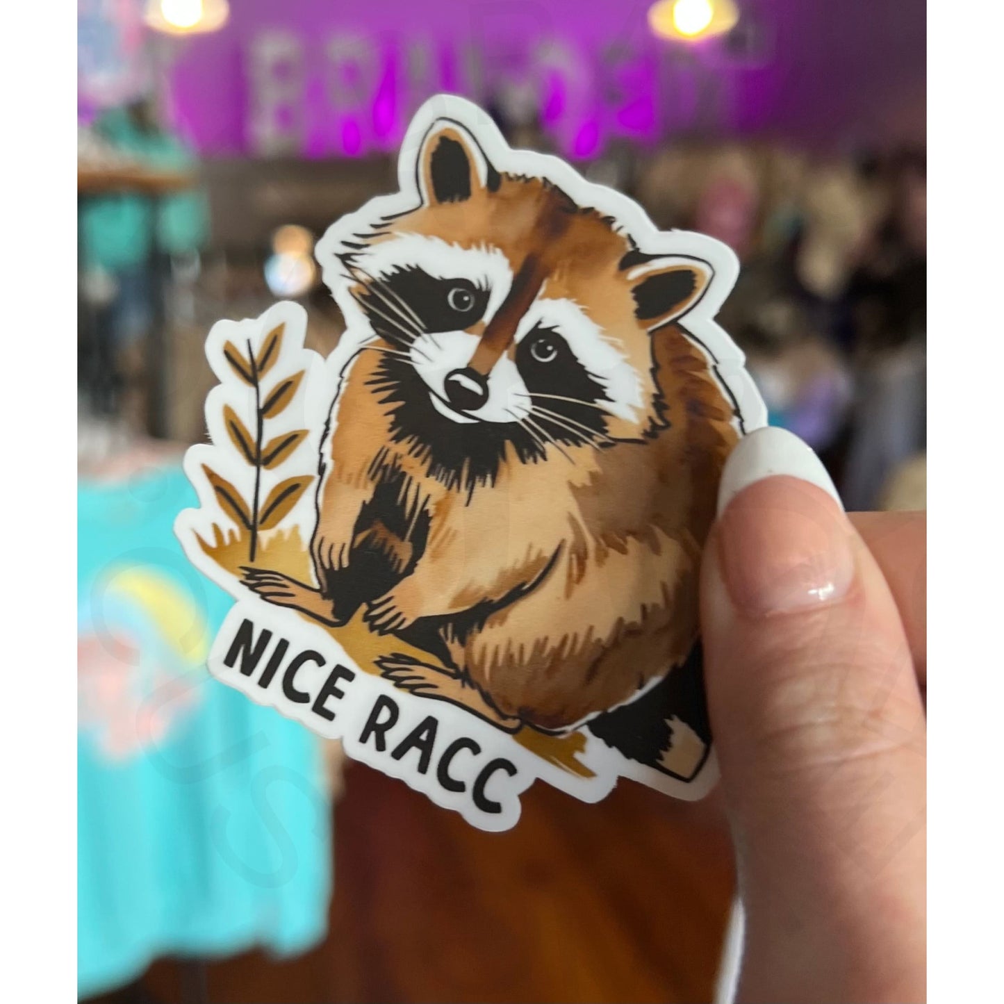 Nice Racc Sticker Decal - Apparel & Accessories