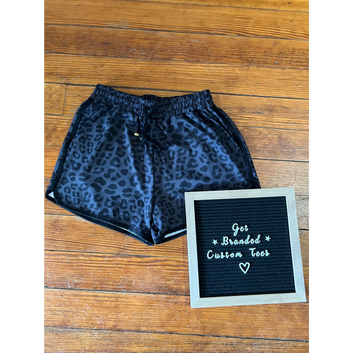 Own The Moment Leopard Drawstring Everyday Shorts - Apparel