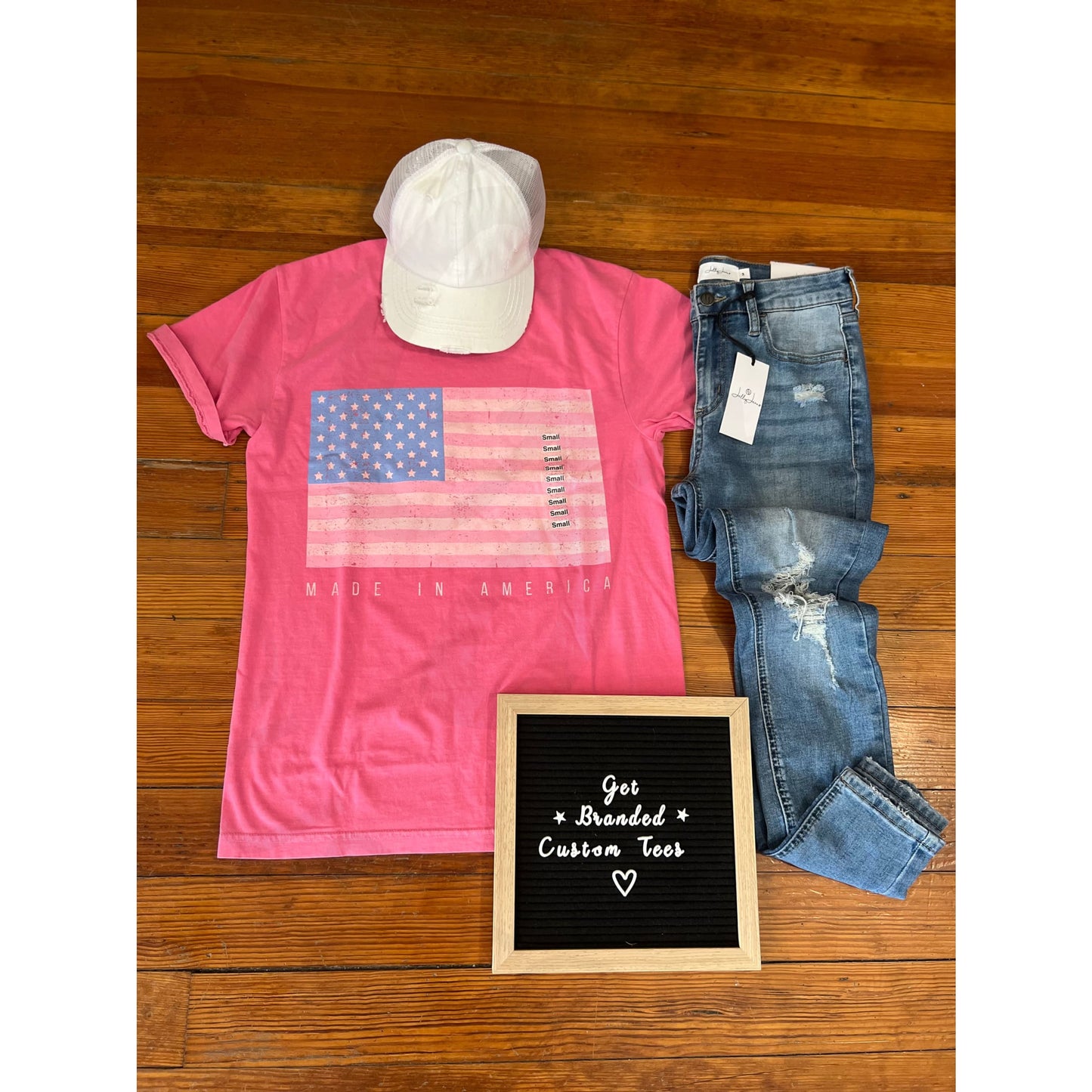 Pink Made in America Comfort Colors Tee - Apparel &
