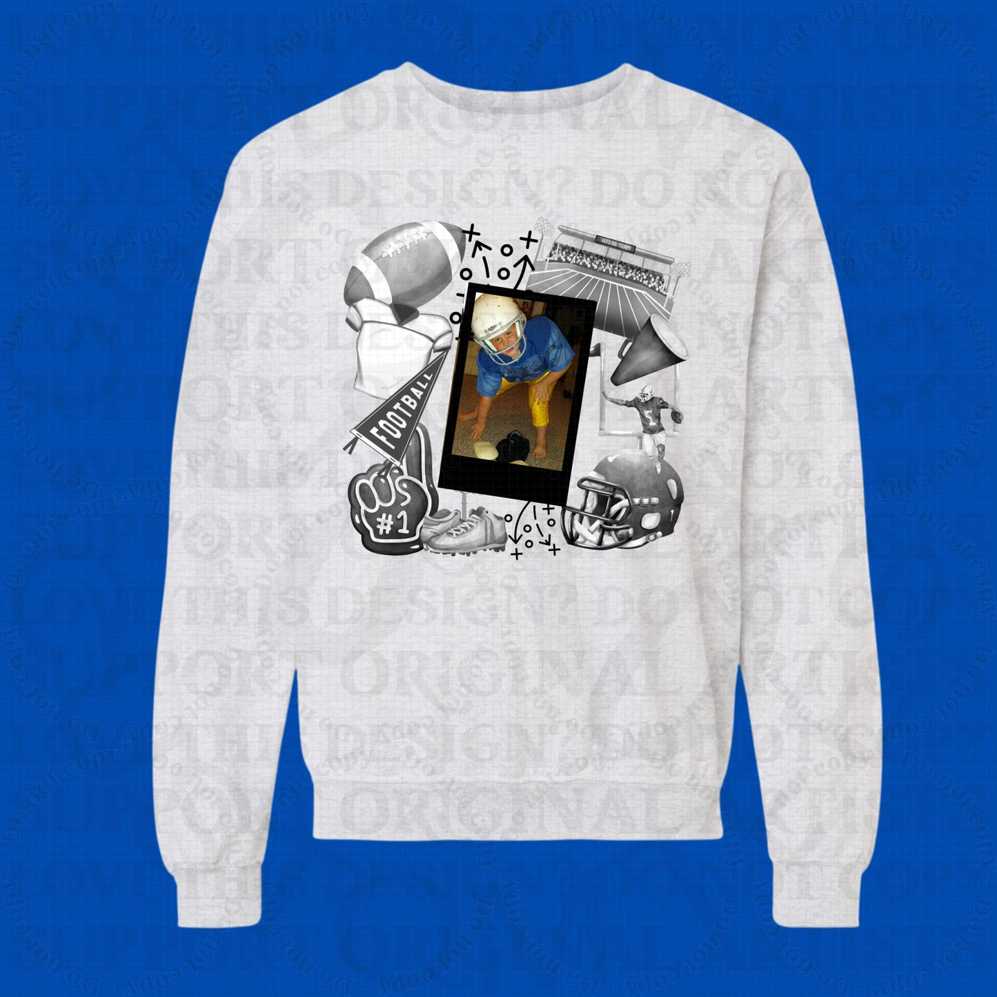 Pre-Order Custom Photograph Football Sweatshirt