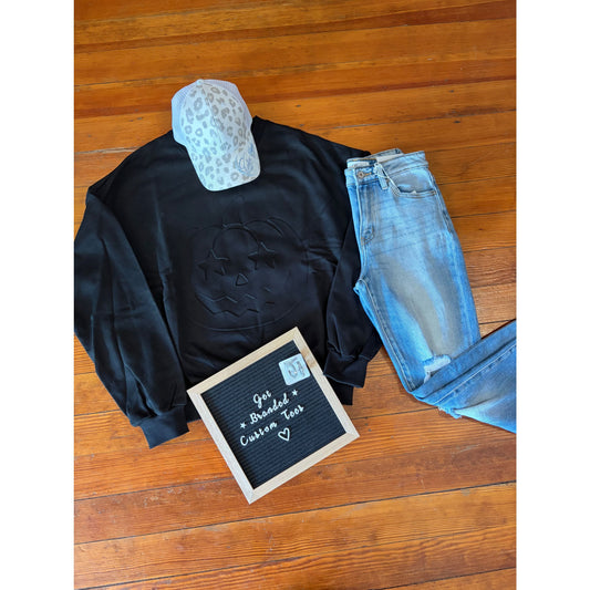 Pumpkin Embossed Sweatshirt