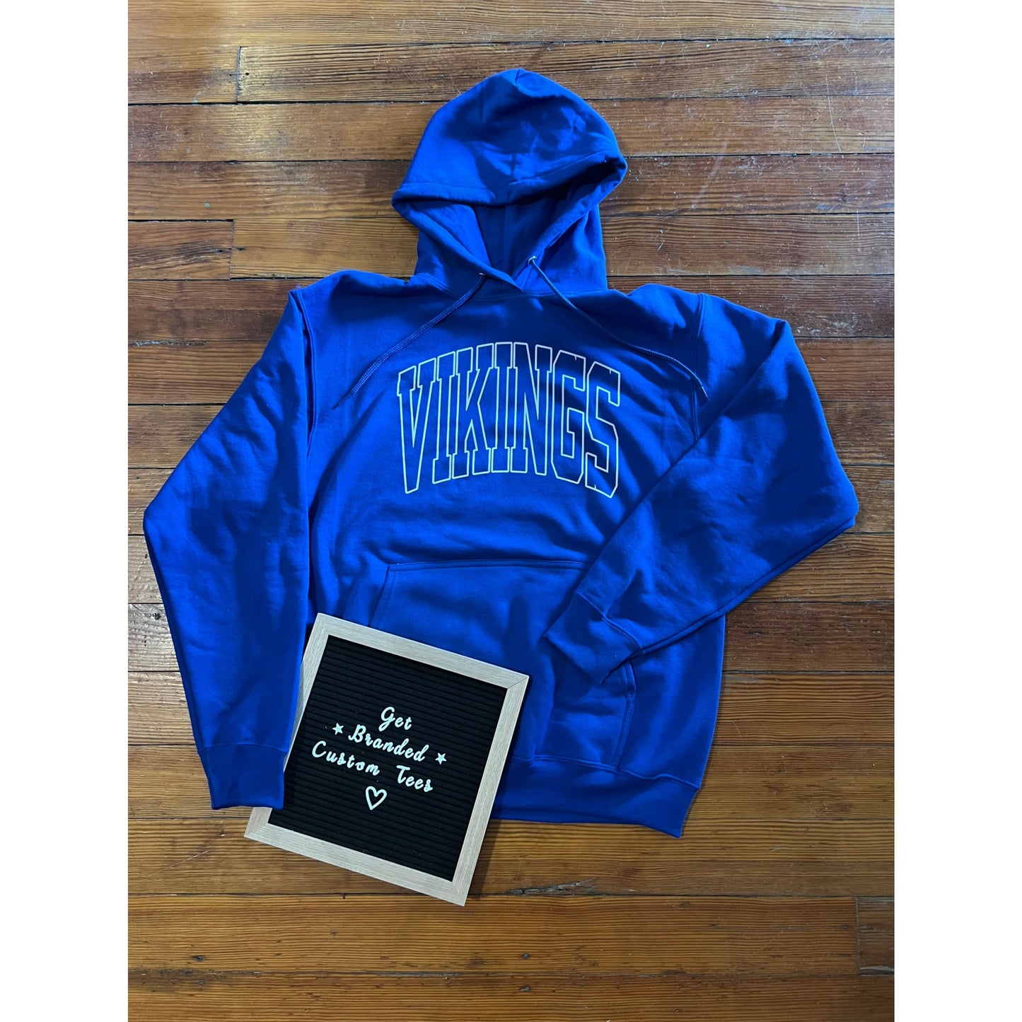 Royal Blue Vikings Outline Hoodie