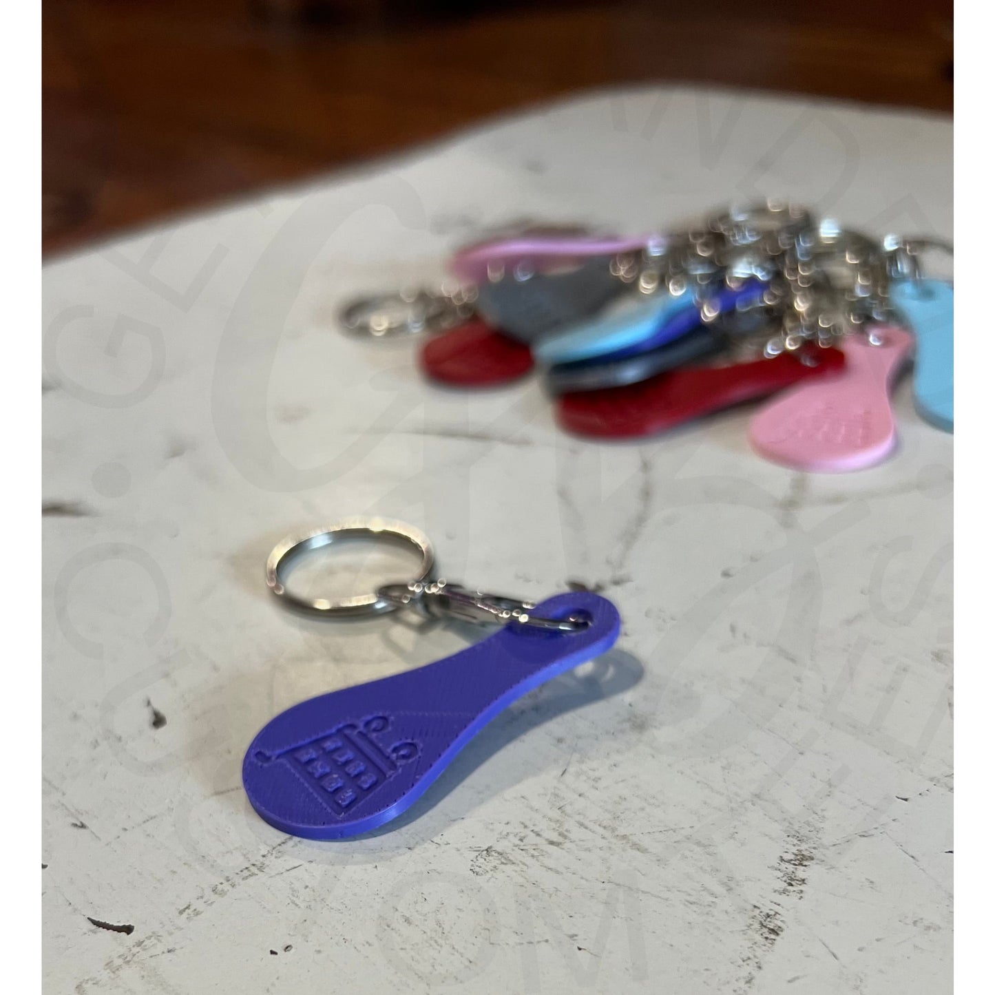 Shopping Cart Quarter Saver Keychain - Purple