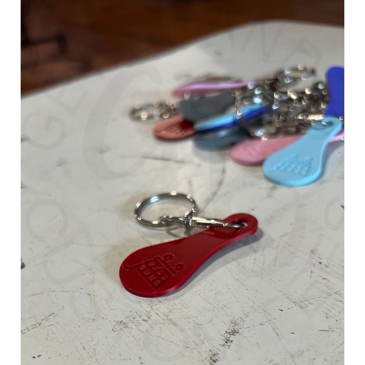 Shopping Cart Quarter Saver Keychain - Red