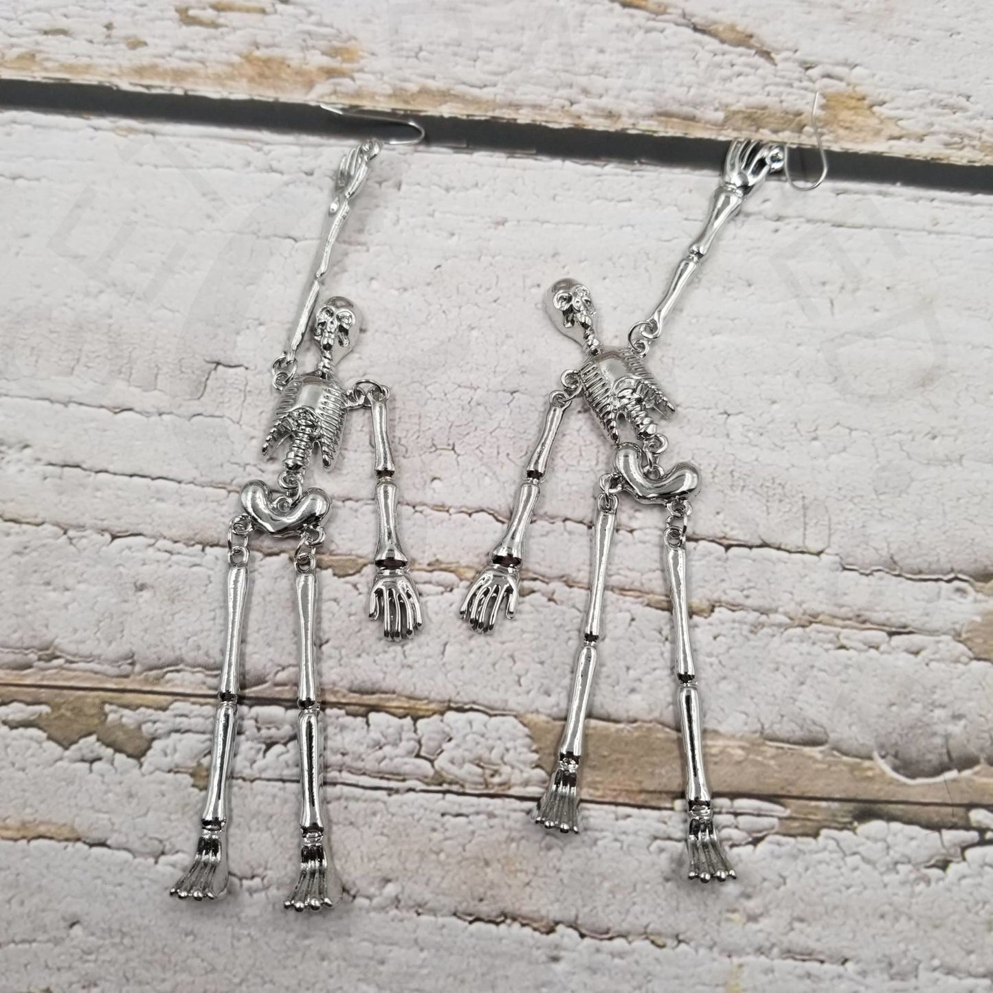 Skull Skeleton Halloween Punk Earrings- Gold & Silver