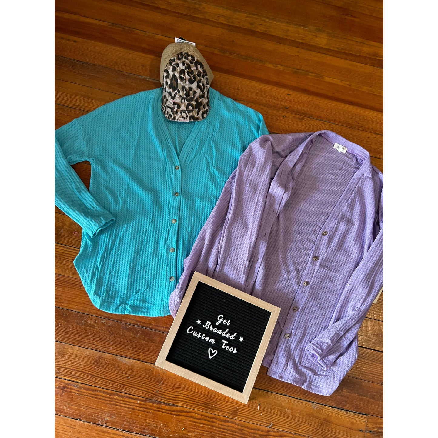 Soft Waffle Fabric Button Down Cardigan - Apparel &