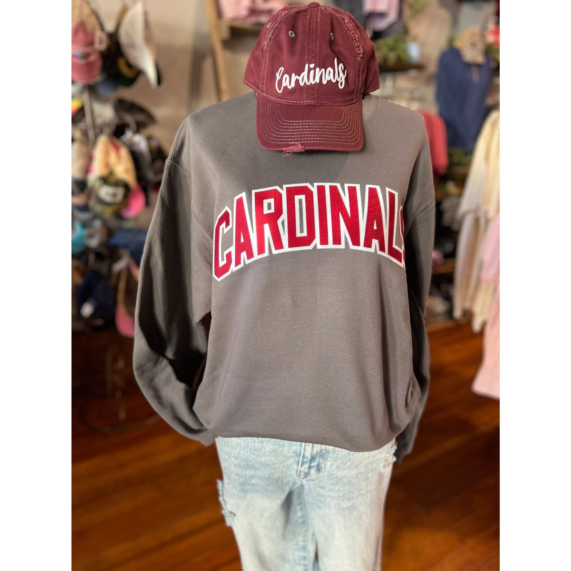 South Haven Cardinals Applique Crewneck