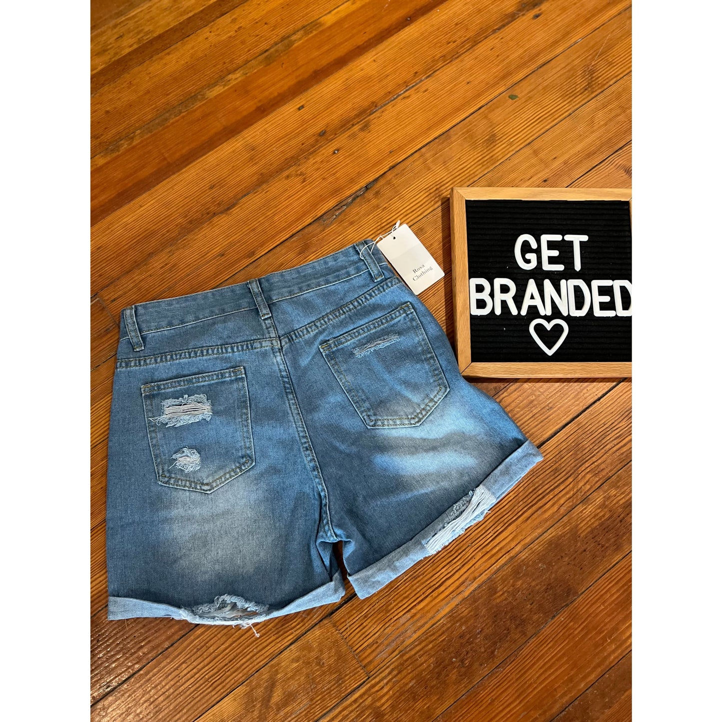 Street Ripped Straight - Leg Denim Short - Apparel &