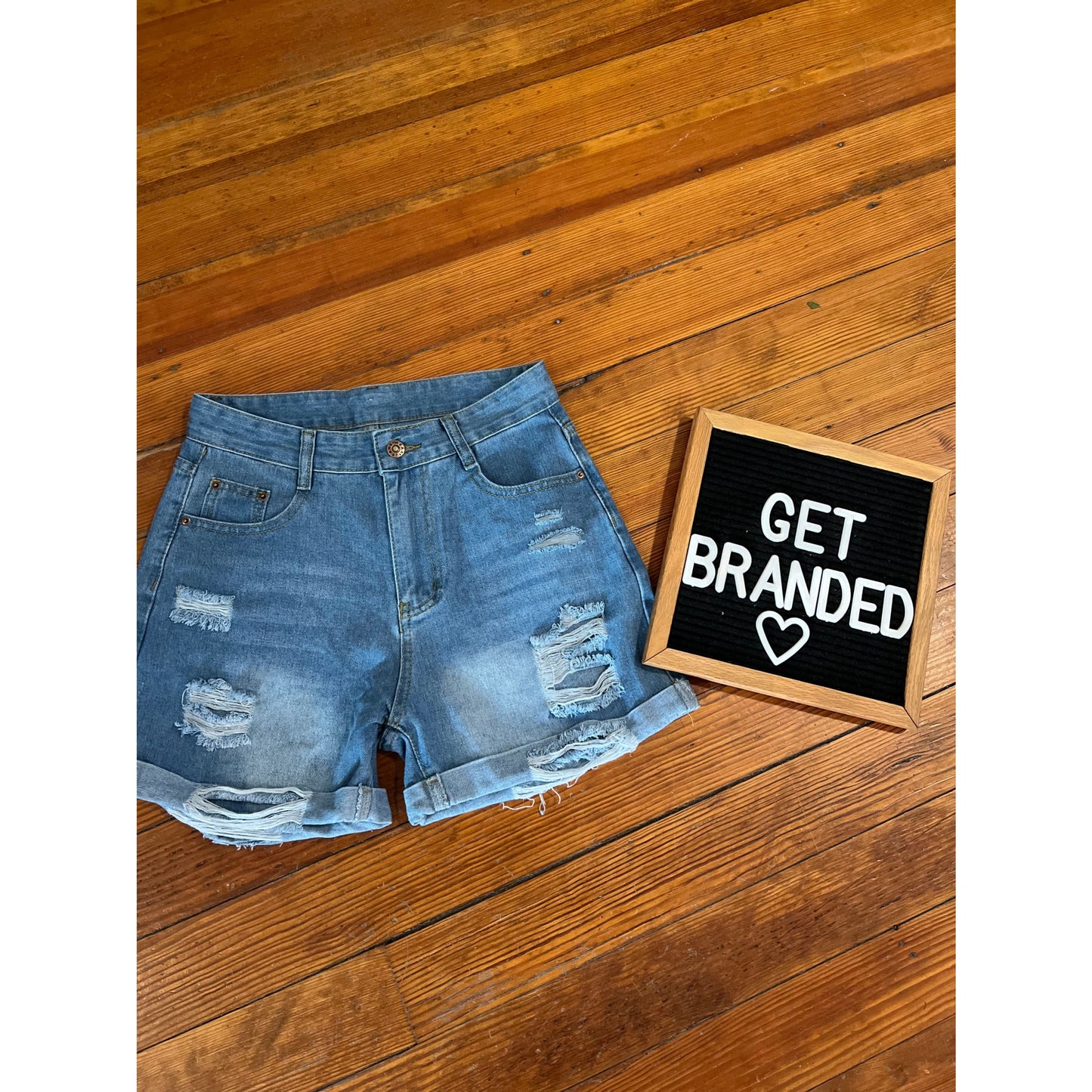 Street Ripped Straight - Leg Denim Short - Apparel &