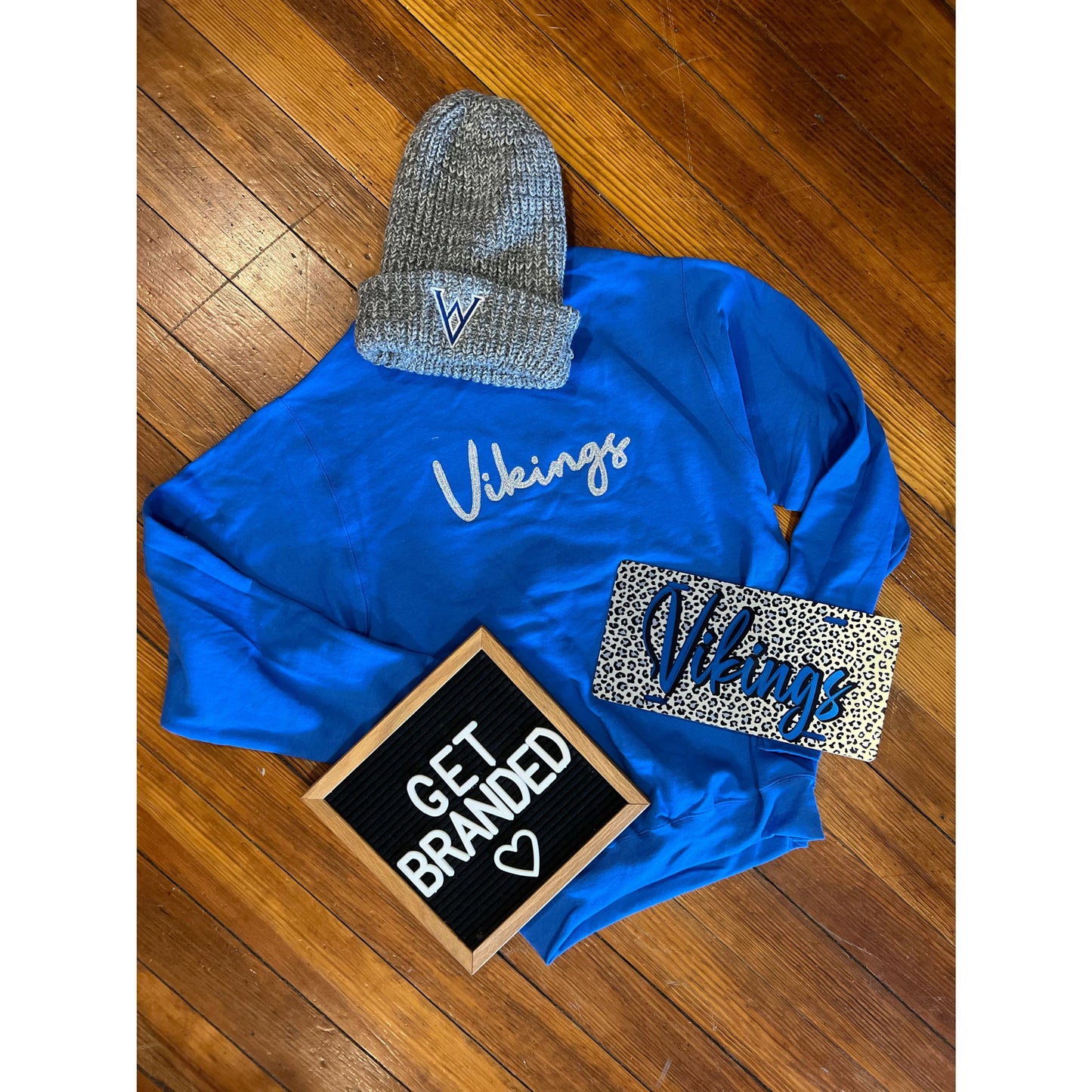 Vikings Glitter Applique Crew Sweatshirt - Sweatshirt