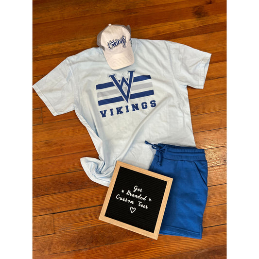 Vikings Striped Comfort Colors Tee