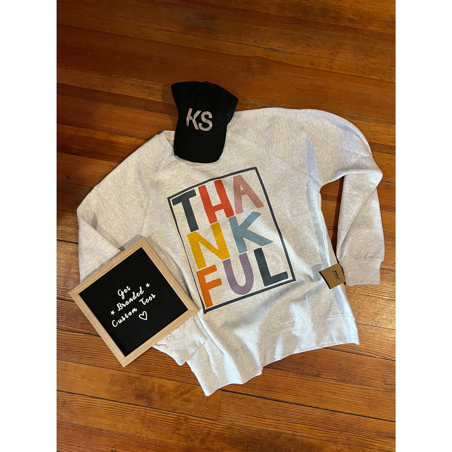 Vintage Fleece ’Thankful’ Raglan Sweatshirt