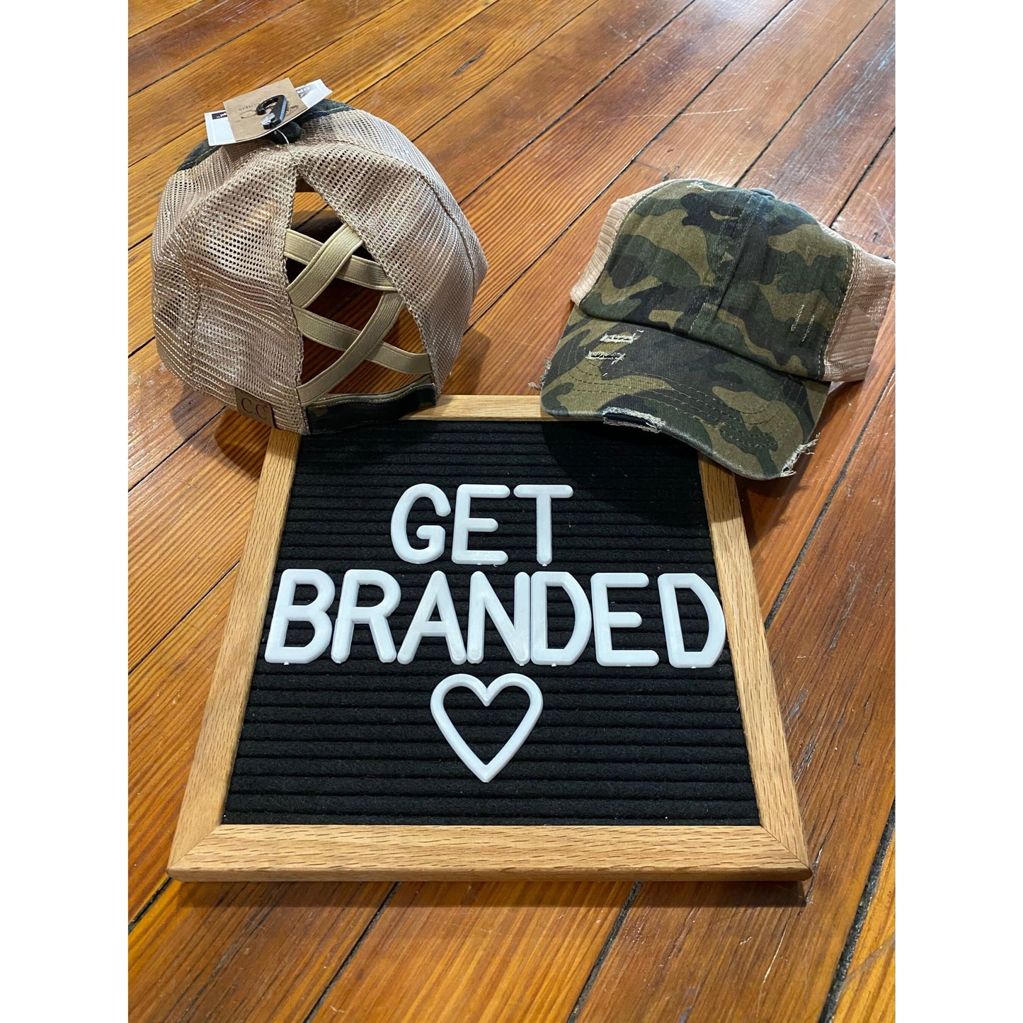 Washed Denim Criss Cross High Pony CC Ball Cap -