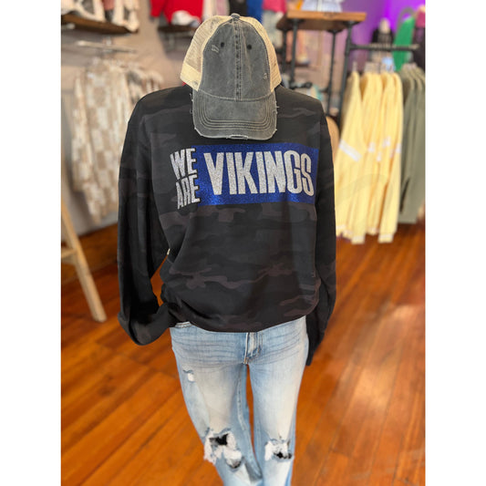 We Are Vikings Camo Glitter Crewneck