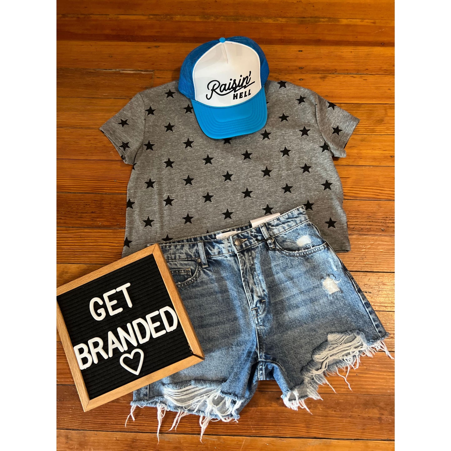 Women’s Vintage Cropped Star Tee