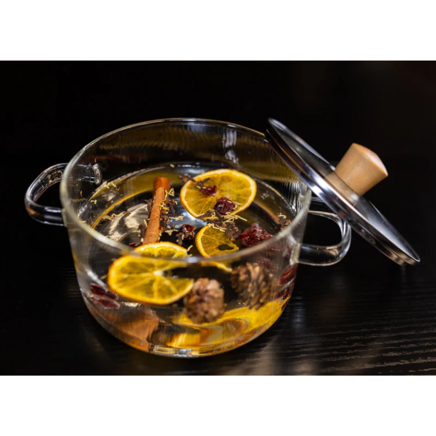 Wood & Glass Simmer Pot for Stovetop Potpourri