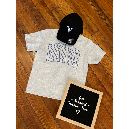 Youth Heathered Vikings Outline Tee