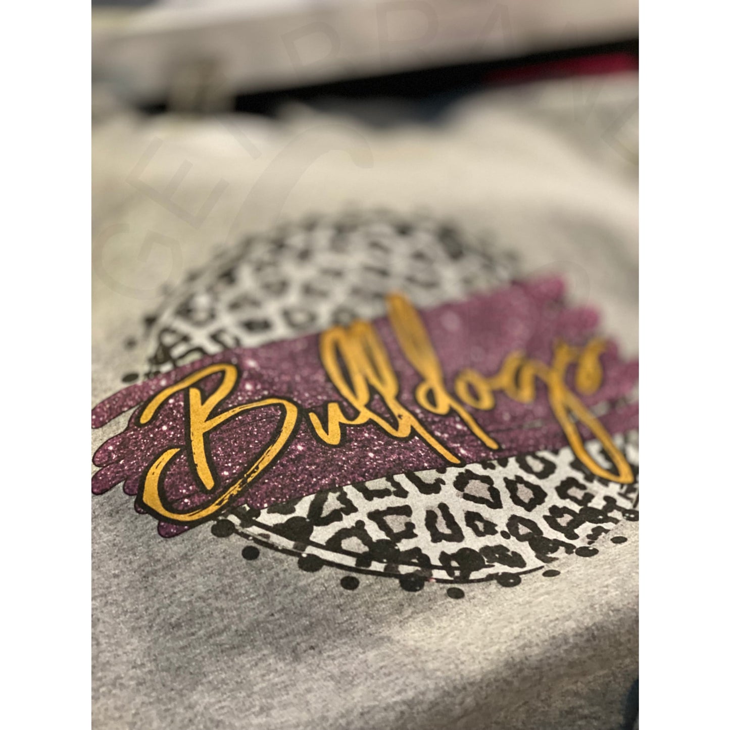 Leopard Circle Bulldogs Crew Sweatshirt